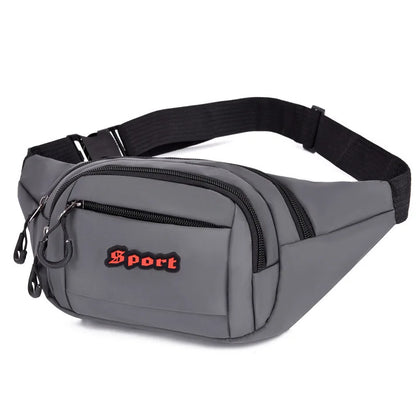 Unisex Breathable Water-Resistant Crossbody Shoulder Waist Bag Zipper Closure Sport Letters Design for Outdoor Sports Daily Use
