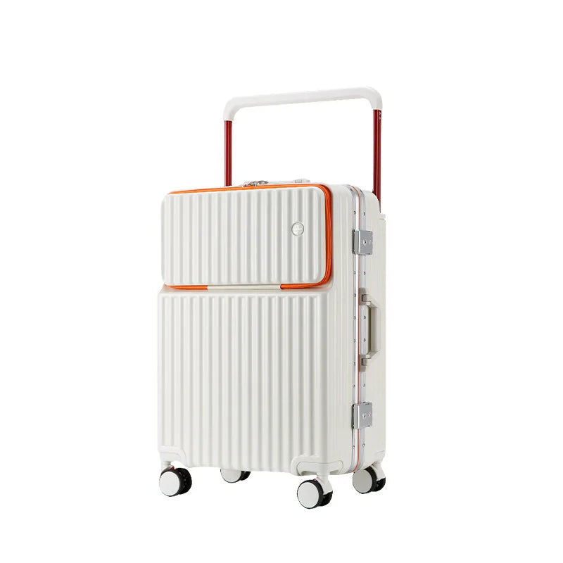 2025 New Unisex High-End Trolley Suitcase with Polyester Lining Waterproof Anti-Theft USB Interface Password Box
