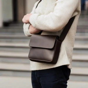 Hot Sale Top Grain Leather Men's Sing Bag High End Leather Shoulder Bag Multi-functional Cross Body Bag