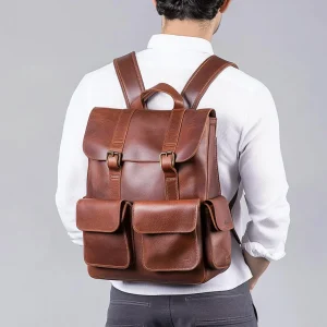 Hot Selling Genuine Leather Durable Backpack Large Multifunctional Laptop Backpack for Men