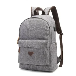 New Oxford Cloth Casual Backpack Men's Waterproof Backpack USB Computer Student Schoolbag Notebook Compartment
