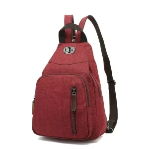 Backpack Men's and Women's Outdoor Leisure Travel Small Backpack Elegant Nylon Chest Bag Light Student Satchel