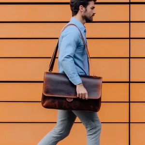Male Genuine Leather Men's Shoulder Bag Crossbody Bag Leather Bag