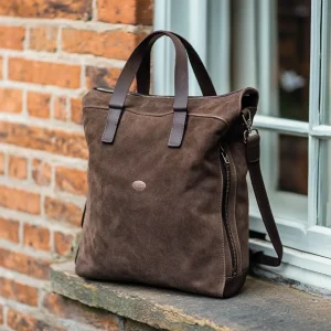 Suede Waxed Leather Backpack Multipurpose Outdoor Large Capacity Backpack for Men