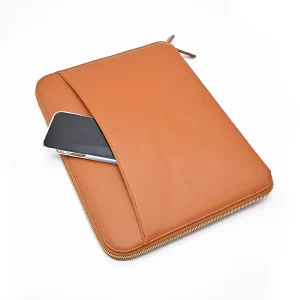 New Design Portable High Quality Leather Portfolio Durable Meeting Notebook Briefcase Bag