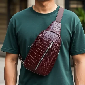 High Quality Croc Leather Fanny Pack Luxury Belt Bag Casual Chest Bag With