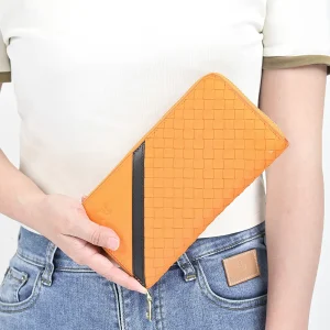 High Quality Woven Real Leather Wallet Multi-function Money Bag Durable Woman Wallet With