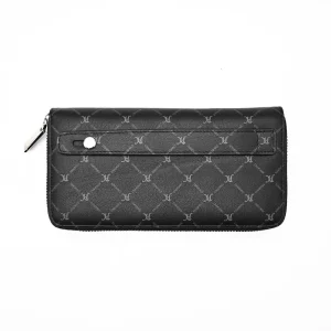 Wholesale  Men's Leather Wallet Black Genuine Leather Wallet Durable Money Bag With Printed Pattern