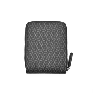 Printing Business Card Holder High Quality Genuine Leather Wallet Full Printed Men's Wallet With Zipper